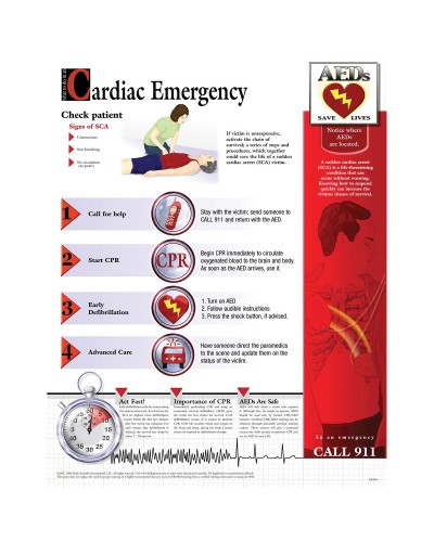 Cardiac Emergency Chart - Laminated